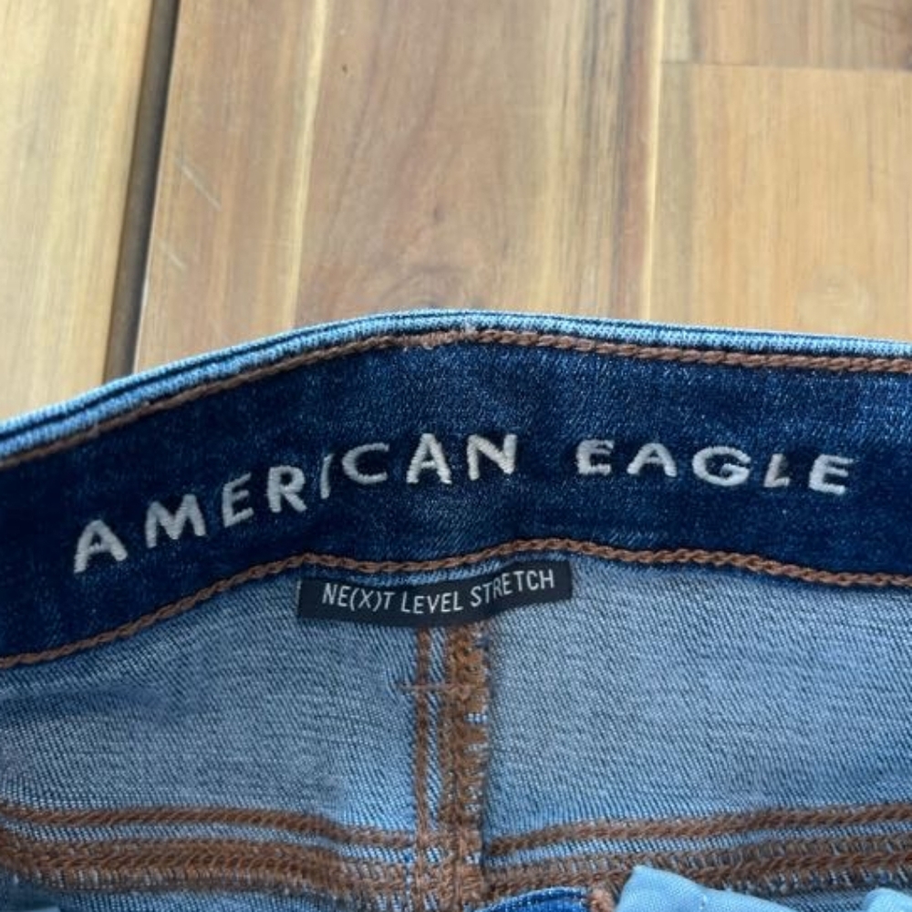 American Eagle Womens High Waisted Blue Flare Bootcut Jeans Size 2 Regular - Picture 4 of 5